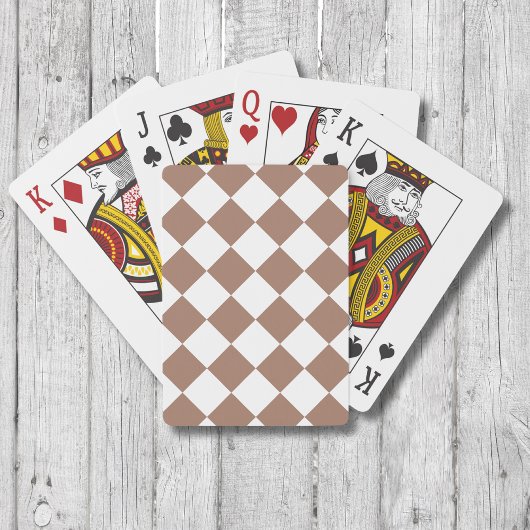 Diamantenmuster in Weiß und Mocha Mousse Spielkarten