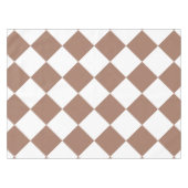 Diamantenmuster in Weiß und Mocha Mousse Tischdecke (Vorderseite (Horizontal))