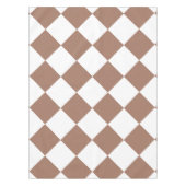 Diamantenmuster in Weiß und Mocha Mousse Tischdecke (Vorderseite)