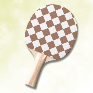 Diamantenmuster in Weiß und Mocha Mousse Tischtennis Schläger