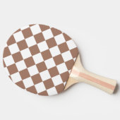 Diamantenmuster in Weiß und Mocha Mousse Tischtennis Schläger (Seitenansicht)