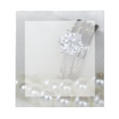 Diamantenrings und White Pearls Wedding Notizblock (Vorderseite)