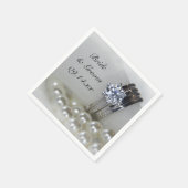 Diamantenrings und White Pearls Wedding Serviette (Ecke)