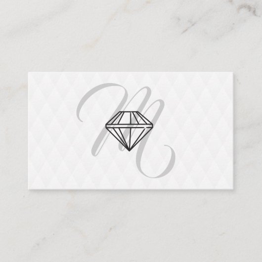 Diamantensymbol / Monogramm / Plush Diamond Muster Visitenkarte (Vorderseite)