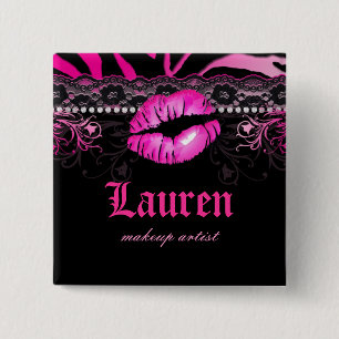 Diamantenzebra-Maskenbildner-Rosa der Button