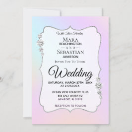 *~* Diamantfarbenfrohe Pastelhochzeit Einladung