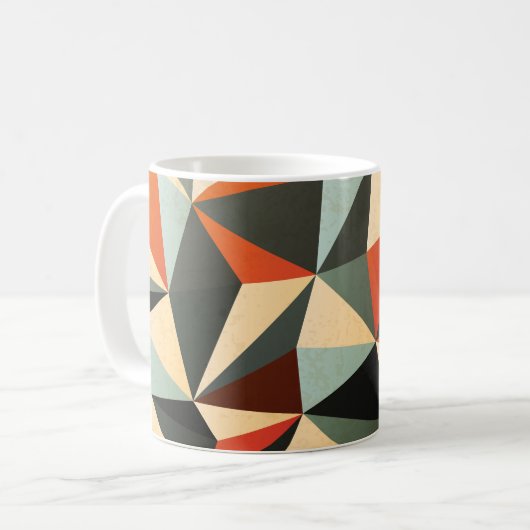 Diamantform: Abstraktes Vintages Design Kaffeetasse (Vorderseite Links)