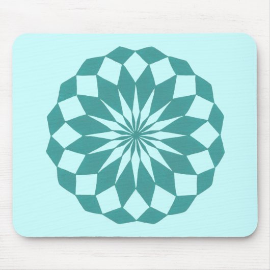 Diamantformate in Aquamarin türkisfarbenen Mandala Mousepad (Vorne)