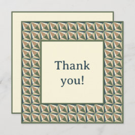 Diamantformen in neutralen Tönen Dankeskarte