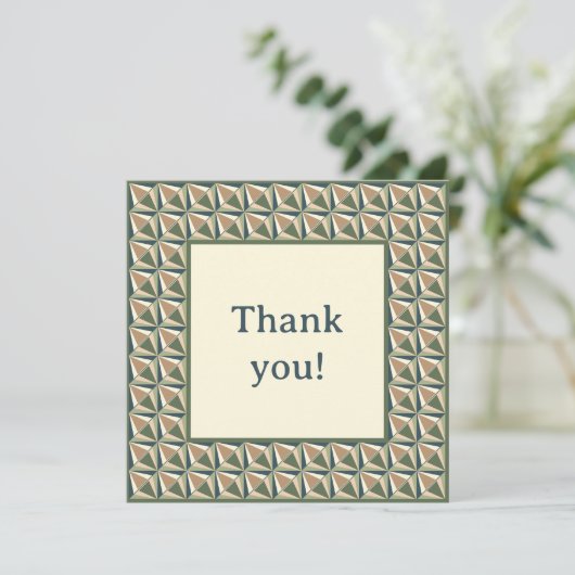 Diamantformen in neutralen Tönen Dankeskarte (Stehend Vorderseite)