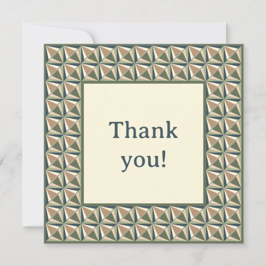 Diamantformen in neutralen Tönen Dankeskarte (Vorderseite)