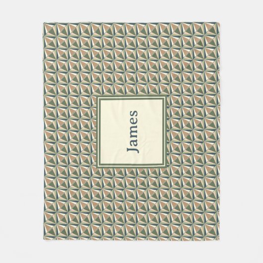 Diamantformen in neutralen Tönen Fleecedecke (Vorderseite)