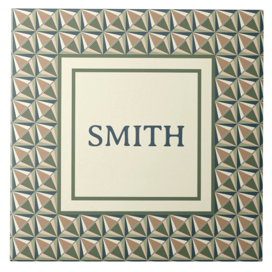 Diamantformen in neutralen Tönen Fliese (Vorderseite)