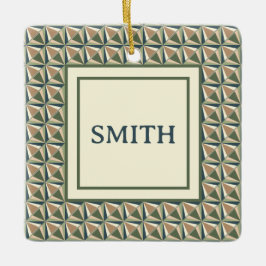 Diamantformen in neutralen Tönen Keramikornament