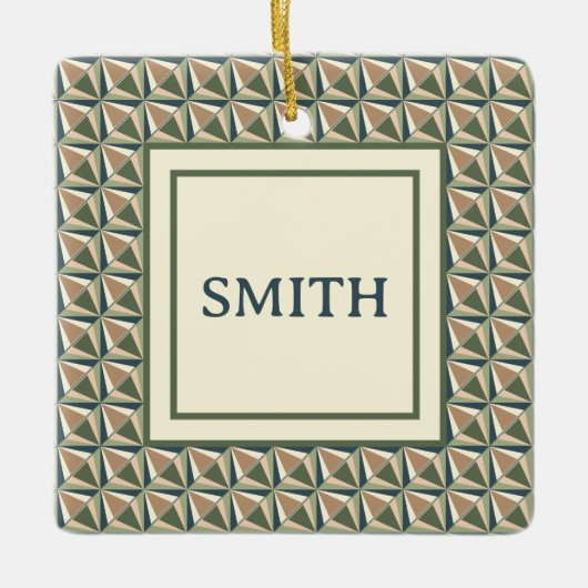 Diamantformen in neutralen Tönen Keramikornament (Vorderseite)