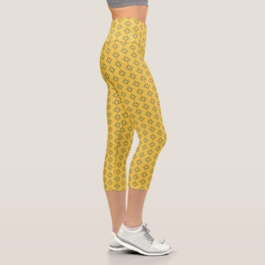 Diamantformen mit Polka Dots Capri Leggings (Rechts)