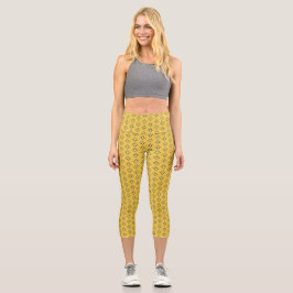 Diamantformen mit Polka Dots Capri Leggings