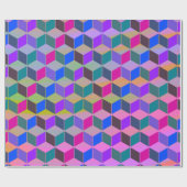 Diamantförmige Hexagon-Regenbogen Geschenkpapier (Flach)
