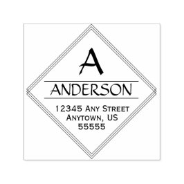 Diamantförmige Kalligraphie-Rücksendeadresse Permastempel