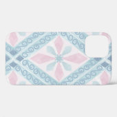 diamantförmiges blaues Muster Case-Mate iPhone Hülle (Rückseite (Horizontal))
