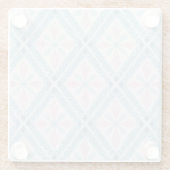 diamantförmiges blaues Muster Glasuntersetzer (Rückseite)