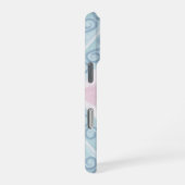 diamantförmiges blaues Muster iPhone Hülle (Rechte Seite)