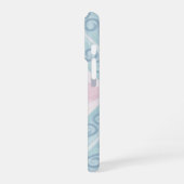 diamantförmiges blaues Muster iPhone Hülle (Linke Seite)