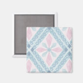 diamantförmiges blaues Muster Magnet (Vorderseite/Rückseite)