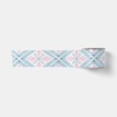 diamantförmiges blaues Muster Satinband (Vorderseite)