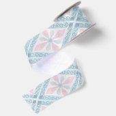 diamantförmiges blaues Muster Satinband (Rückseite)