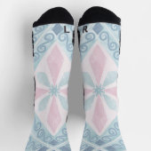 diamantförmiges blaues Muster Socken (Oben)