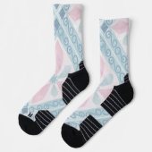 diamantförmiges blaues Muster Socken (Links)