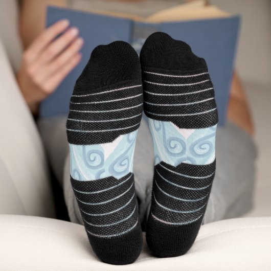 diamantförmiges blaues Muster Socken (Unterseite)