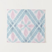 diamantförmiges blaues Muster Wandteppich (Vorderseite (Horizontal))