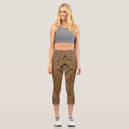 Diamantgestütztes Schlangenmuster Capri Leggings