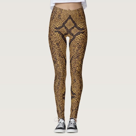 Diamantgestütztes Schlangenmuster Leggings (Vorderseite)