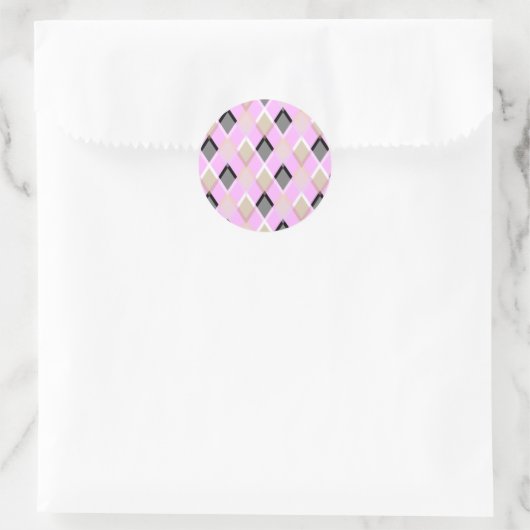 Diamantgewebe, Außenlilac Runder Aufkleber (Tasche)