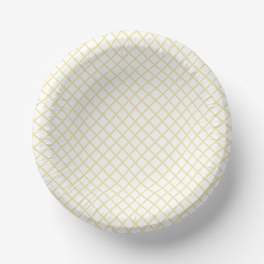 Diamantgitter-Buttergelb - Weiß Pappteller (Vorderseite)