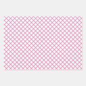 Diamantgitter Fuchsia Pink - Weiß Geschenkpapier Set (Vorderseite 2)