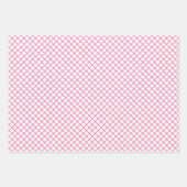 Diamantgitter Fuchsia Pink - Weiß Geschenkpapier Set (Vorderseite)