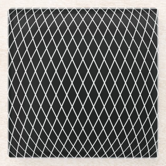 Diamantgitter geometrische Textur. Glasuntersetzer (Vorderseite)