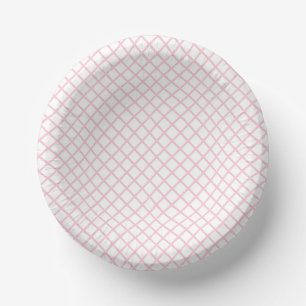 Diamantgitter Rosa - Weiß Pappteller
