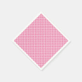 Diamantgitter Weiß - Fuchsienrosa Serviette (Ecke)