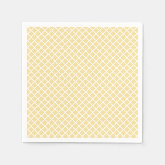 Diamantgitter Weiß - Kanariengelb Serviette (Vorderseite)