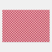 Diamantgitter weiß - Kirschrot Geschenkpapier Set (Vorderseite 2)