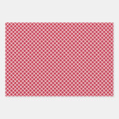 Diamantgitter weiß - Kirschrot Geschenkpapier Set (Vorderseite)