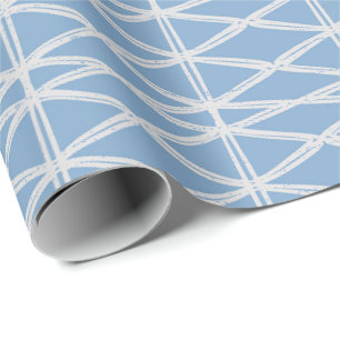 Diamantgitter zeitgenössisch modern Dreieck blau Geschenkpapier