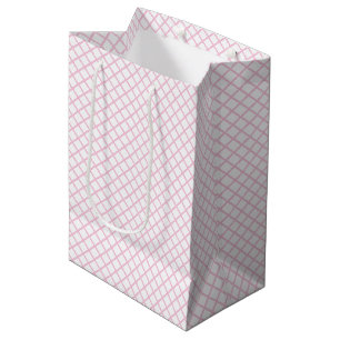 Diamantgitterwerk Hellrosa - Weiß Mittlere Geschenktüte