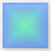 Diamantgradientenblau bis aquamaringrün glasuntersetzer (Vorderseite)