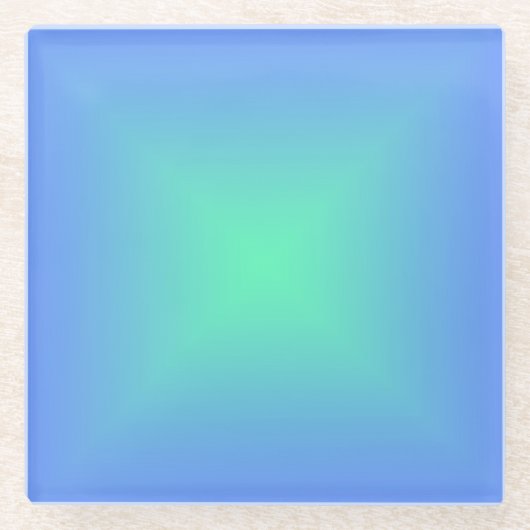 Diamantgradientenblau bis aquamaringrün glasuntersetzer (Vorderseite)